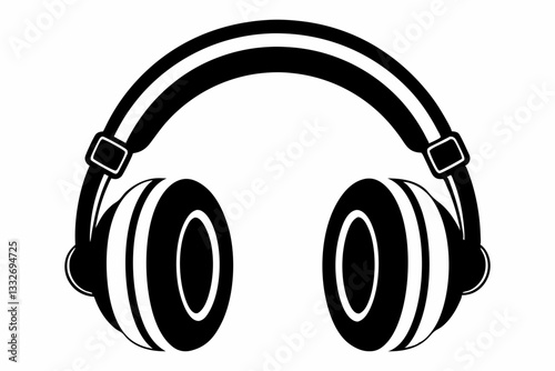 headphone line art silhouette vector illustration