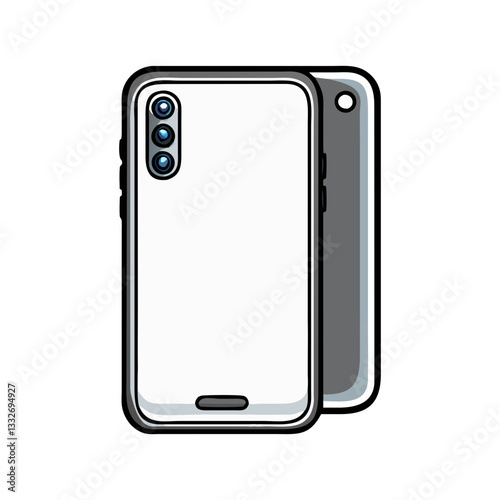 back view of smartphone icon, back view of smartphone flat illustration - simple vector illustration of back view of smartphone , perfect for icons and logos