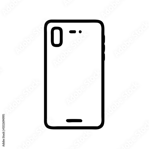 back view of smartphone icon, back view of smartphone flat illustration - simple vector illustration of back view of smartphone , perfect for icons and logos