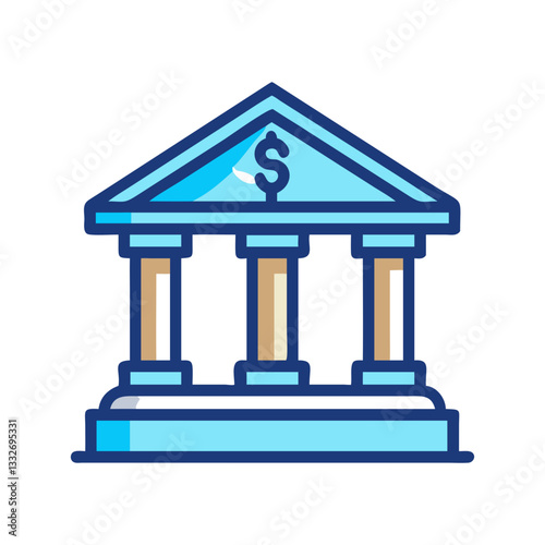 bank building icon, bank building flat illustration - simple vector illustration of bank building , perfect for icons and logos