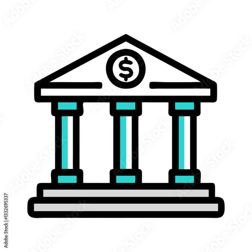 bank building icon, bank building flat illustration - simple vector illustration of bank building , perfect for icons and logos