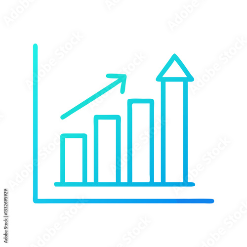 bar chart growth icon, bar chart growth flat illustration - simple vector illustration of bar chart growth , perfect for icons and logos