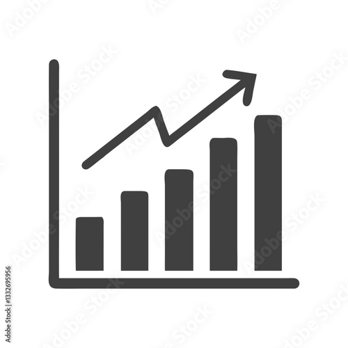 bar chart growth icon, bar chart growth flat illustration - simple vector illustration of bar chart growth , perfect for icons and logos