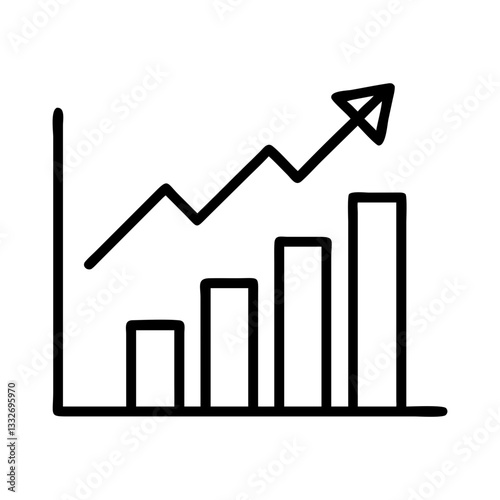 bar chart growth icon, bar chart growth flat illustration - simple vector illustration of bar chart growth , perfect for icons and logos