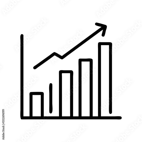 bar chart growth icon, bar chart growth flat illustration - simple vector illustration of bar chart growth , perfect for icons and logos