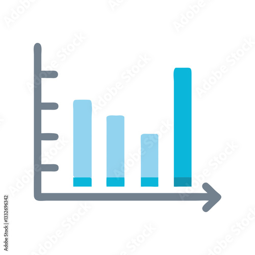 bar chart icon, bar chart flat illustration - simple vector illustration of bar chart , perfect for icons and logos