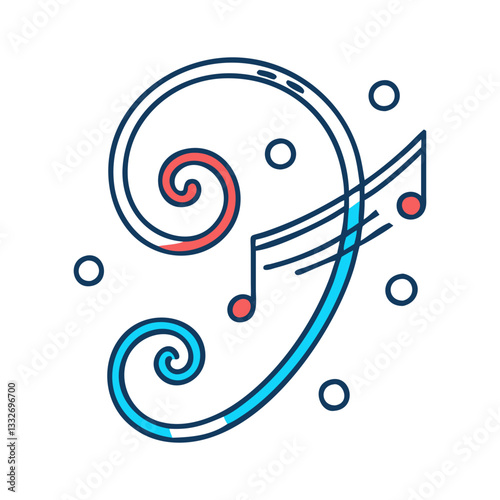 bass clef icon, bass clef flat illustration - simple vector illustration of bass clef , perfect for icons and logos