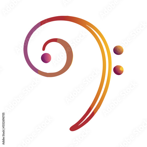 bass clef icon, bass clef flat illustration - simple vector illustration of bass clef , perfect for icons and logos