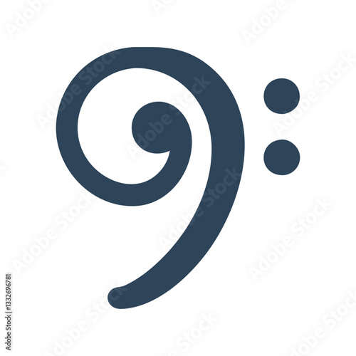 bass clef icon, bass clef flat illustration - simple vector illustration of bass clef , perfect for icons and logos