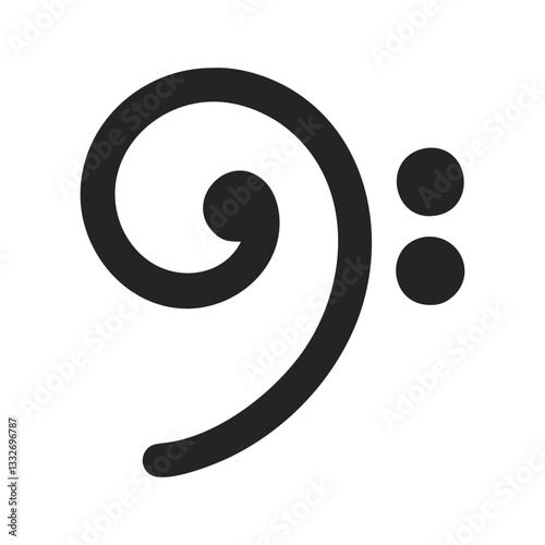 bass clef icon, bass clef flat illustration - simple vector illustration of bass clef , perfect for icons and logos
