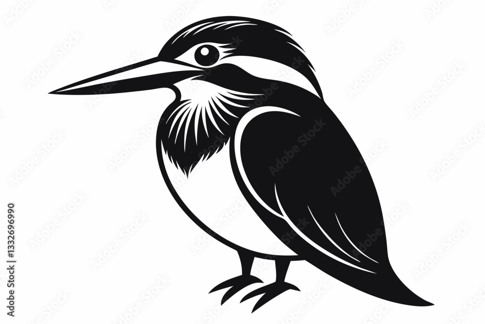 kingfisher line art silhouette vector illustration kingfisher line art silhouette vector illustration