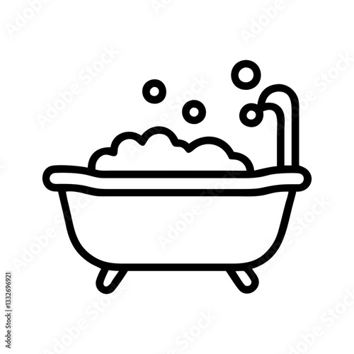 bathtub with bubbles icon, bathtub with bubbles flat illustration - simple vector illustration of bathtub with bubbles , perfect for icons and logos