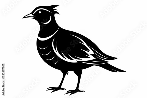 lark bird line art silhouette vector illustration
