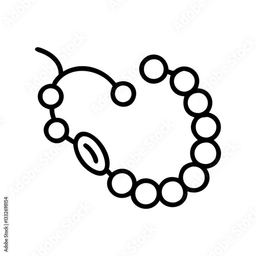 beads and wire for jewelry icon, beads and wire for jewelry flat illustration - simple vector illustration of beads and wire for jewelry , perfect for icons and logos