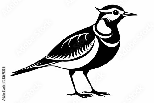 lark bird line art silhouette vector illustration