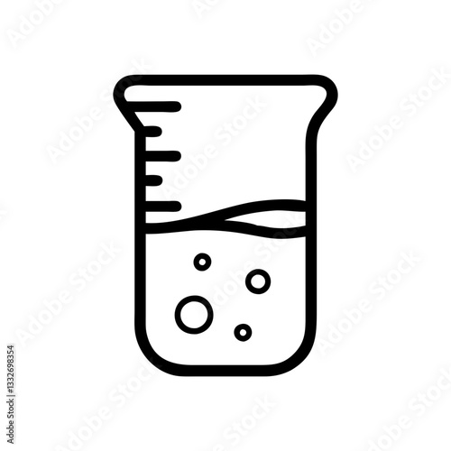 beaker with liquid icon, beaker with liquid flat illustration - simple vector illustration of beaker with liquid , perfect for icons and logos