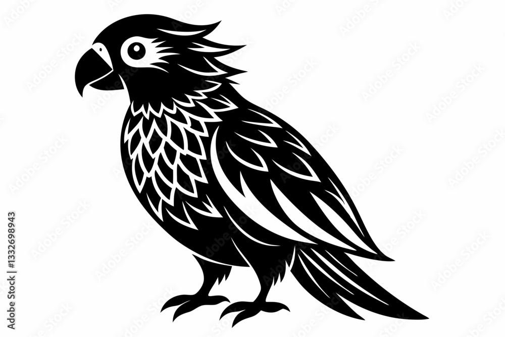 Fototapeta premium lorikeet bird line art silhouette vector illustration