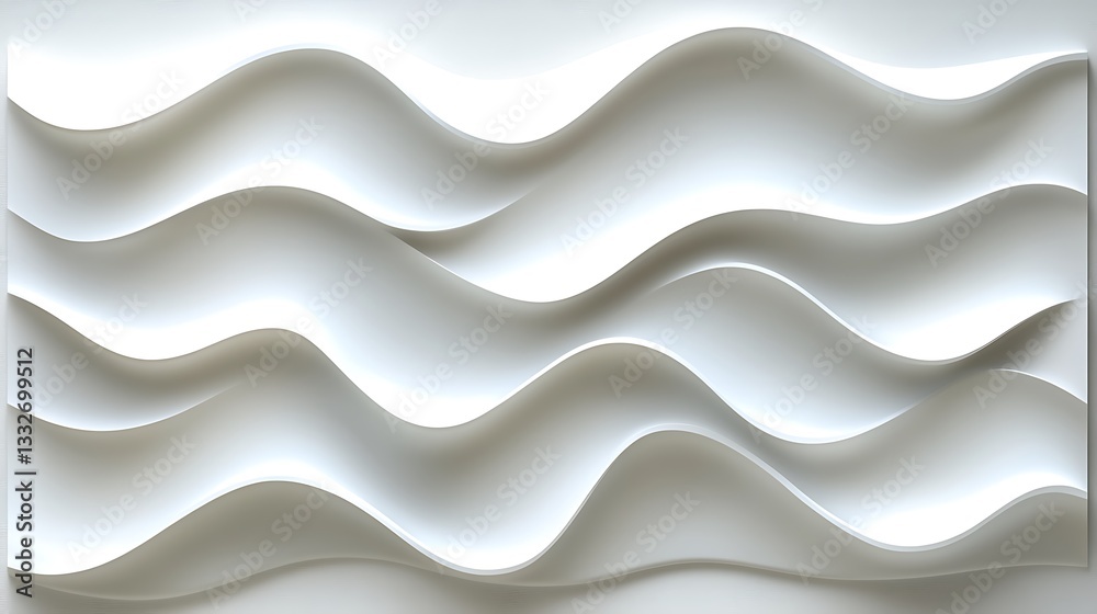 Fototapeta premium A textured white panel featuring undulating waves across the surface