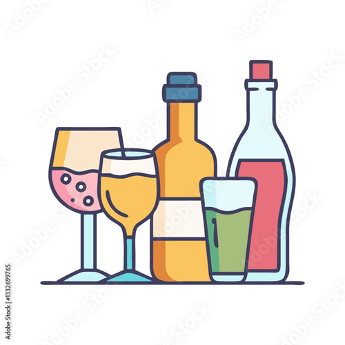 beverages icon, beverages flat illustration - simple vector illustration of beverages , perfect for icons and logos