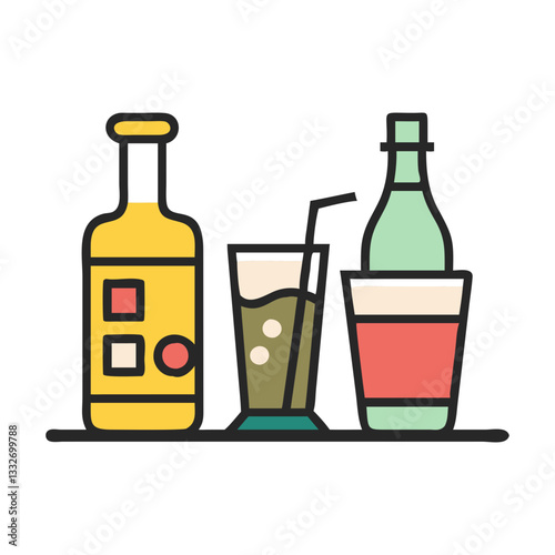 beverages icon, beverages flat illustration - simple vector illustration of beverages , perfect for icons and logos