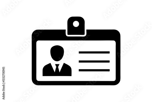 Access Badge or Work ID Card Flat Icon – Office and Security Vector for Apps and Web

