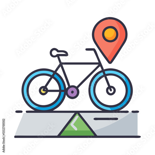 bicycle ride icon, bicycle ride flat illustration - simple vector illustration of bicycle ride , perfect for icons and logos