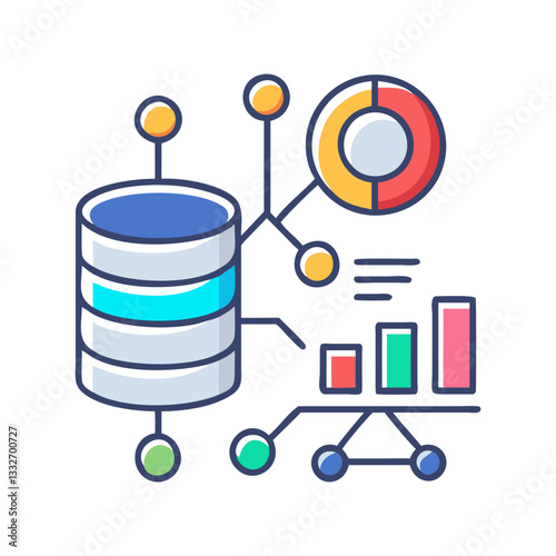big data analytics icon, big data analytics flat illustration - simple vector illustration of big data analytics , perfect for icons and logos