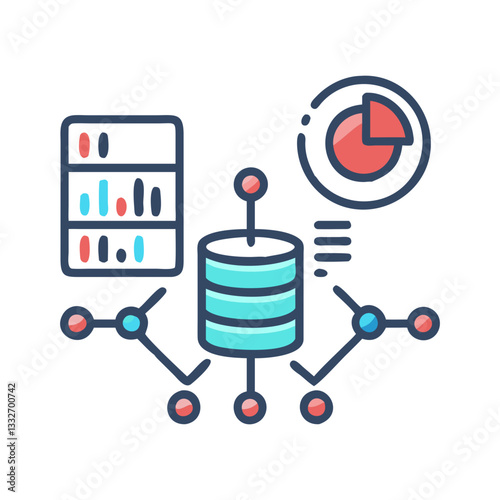 big data analytics icon, big data analytics flat illustration - simple vector illustration of big data analytics , perfect for icons and logos