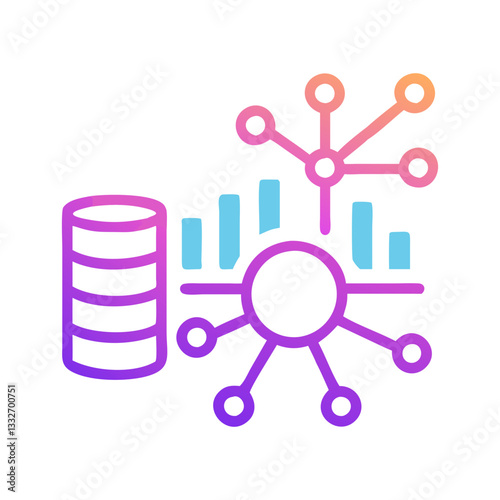 big data analytics icon, big data analytics flat illustration - simple vector illustration of big data analytics , perfect for icons and logos