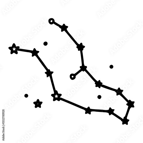 big dipper constellation icon, big dipper constellation flat illustration - simple vector illustration of big dipper constellation , perfect for icons and logos