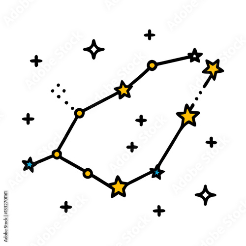 big dipper constellation icon, big dipper constellationflat illustration - simple vector illustration of big dipper constellation, perfect for icons and logos