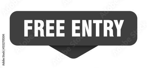 free entry sticker. free entry sign on transparent background