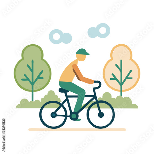 biking in park icon, biking in park flat illustration - simple vector illustration of biking in park , perfect for icons and logos