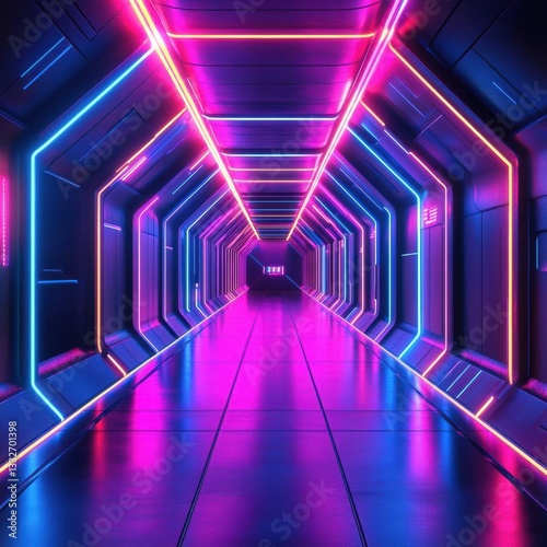 Futuristic Neon Cyberpunk  Glowing Patterns