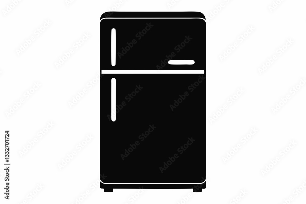 refrigerator line art silhouette vector illustration refrigerator line art silhouette vector illustration