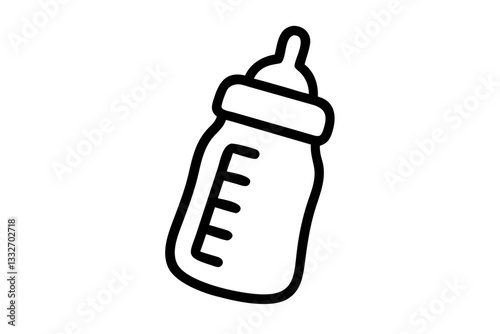 Minimal Baby Milk Bottle Line Art Icon for Mobile Apps and Websites

