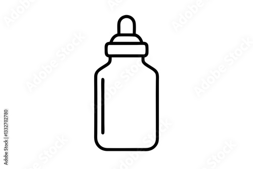 Minimal Baby Milk Bottle Line Art Icon for Mobile Apps and Websites

