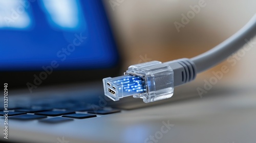 Laptop Ethernet Connection Close-up