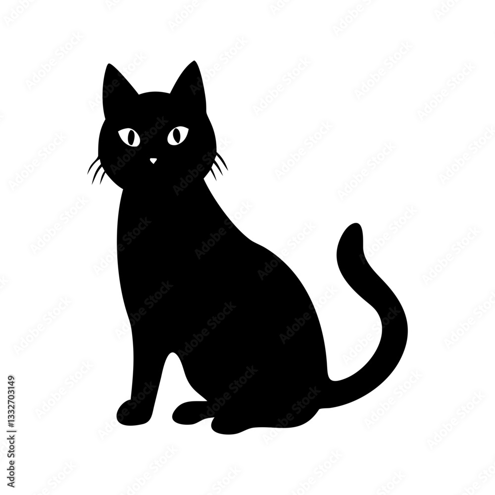 black cat icon, black cat flat illustration - simple vector illustration of black cat , perfect for icons and logos black cat icon, black cat flat illustration - simple vector illustration of black cat , perfect for icons and logos