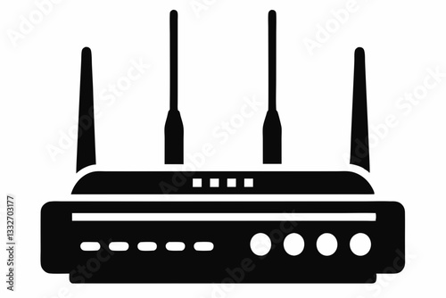 router line art silhouette vector illustration