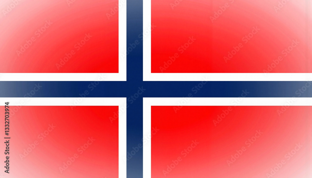 Fototapeta premium Minimalistic Norway flag design on red background, national symbolism