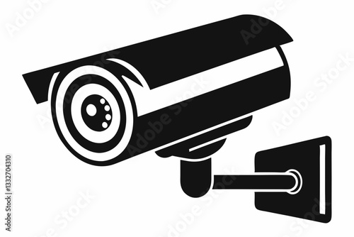 security camera line art silhouette vector illustration