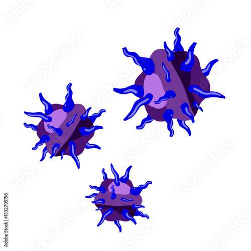 Virus bacterial infection in zoom view. Microorganism in laboratory diagnosis