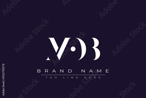 MOB abstract letter logo design. This logo is designed by three abstract letters.