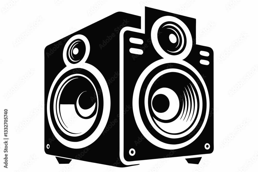 speaker line art silhouette vector illustration speaker line art silhouette vector illustration