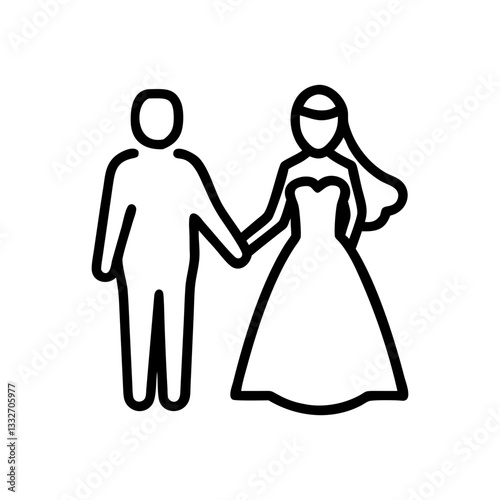 bride and groom icon, bride and groom flat illustration - simple vector illustration of bride and groom , perfect for icons and logos