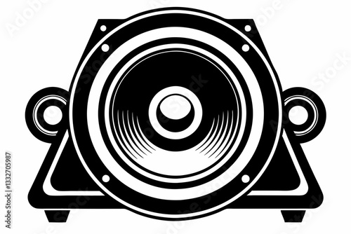 speaker line art silhouette vector illustration