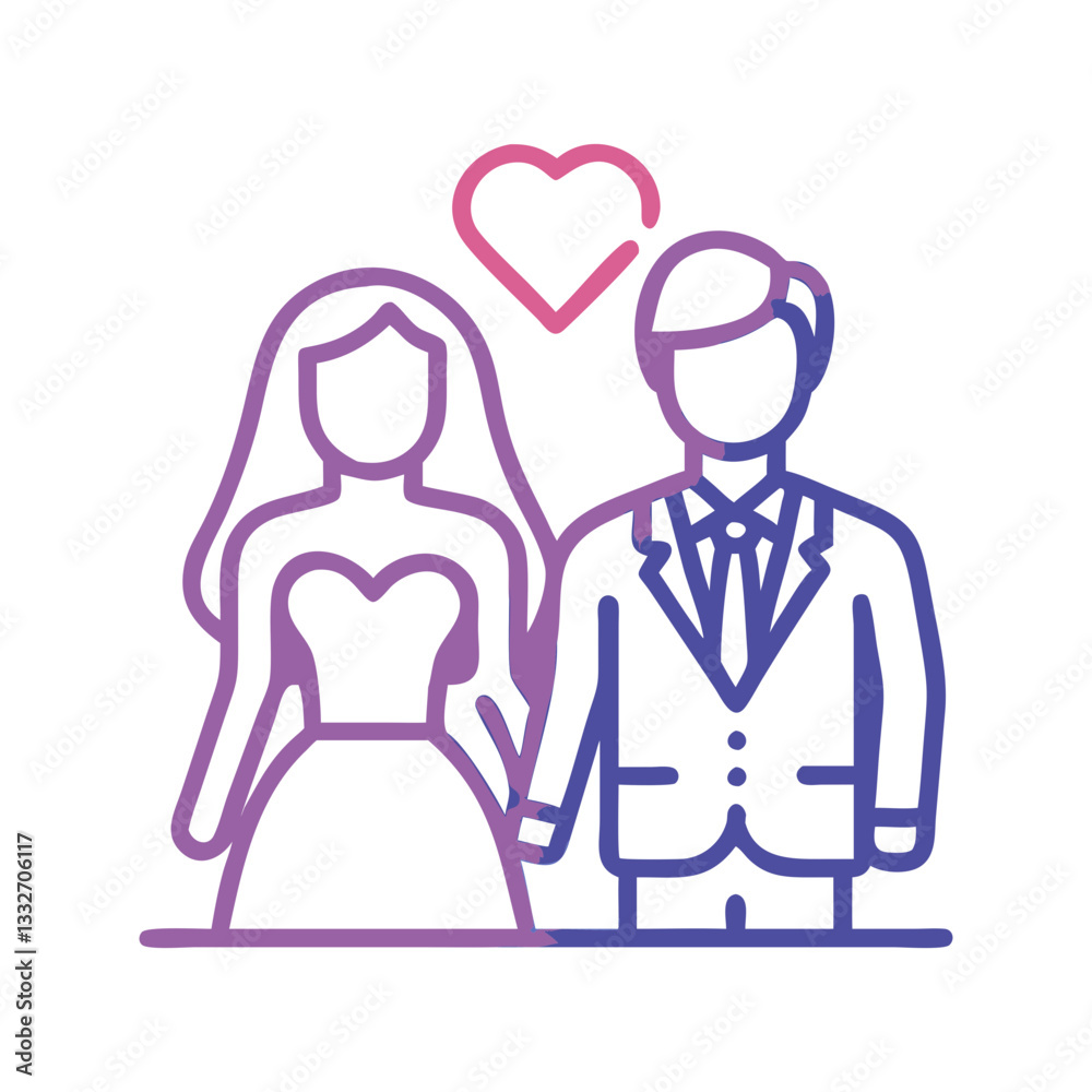 bride and groom icon, bride and groom flat illustration - simple vector illustration of bride and groom , perfect for icons and logos bride and groom icon, bride and groom flat illustration - simple vector illustration of bride and groom , perfect for icons and logos
