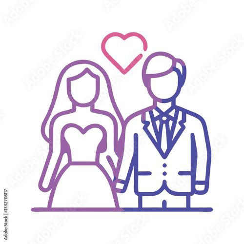 bride and groom icon, bride and groom flat illustration - simple vector illustration of bride and groom , perfect for icons and logos