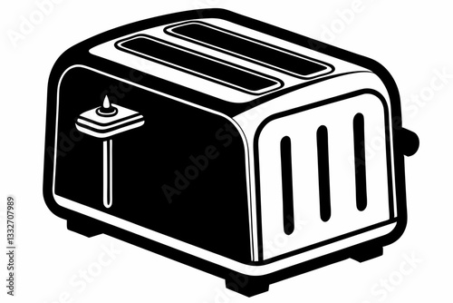 toaster line art silhouette vector illustration